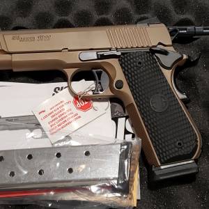 Sig 1911 Emperor Scorpion Fastback 4.25in FDE 45acp 1911FTCA-45-ESCPN