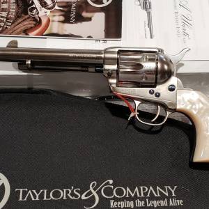 Taylors Uberti 1873 Catt 5.5in Nickel-pearl 45lc 555113